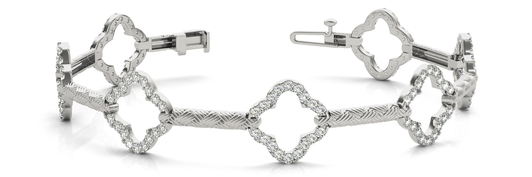 Fancy Diamond Bracelet Ladies 1.47ct tw - 14kt White Gold