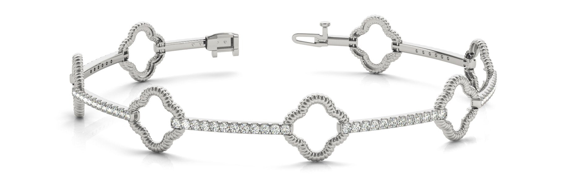 Fancy Diamond Bracelet Ladies 1.09ct tw - 14kt White Gold