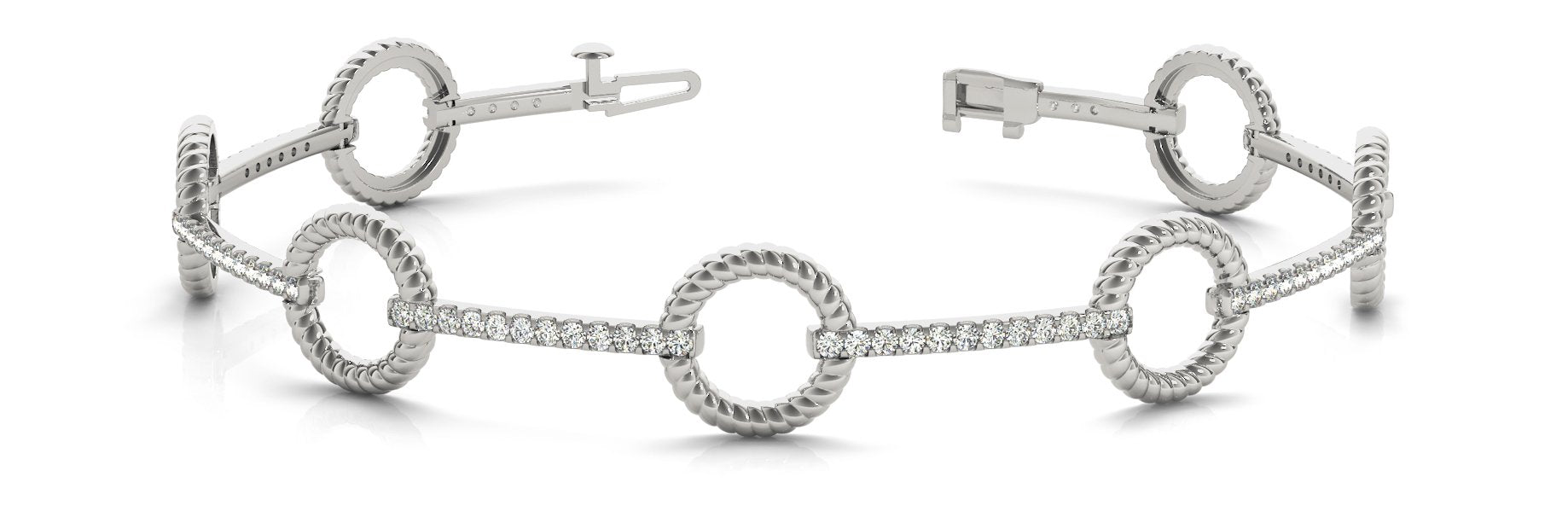 Fancy Diamond Bracelet Ladies 1.08ct tw - 14kt White Gold