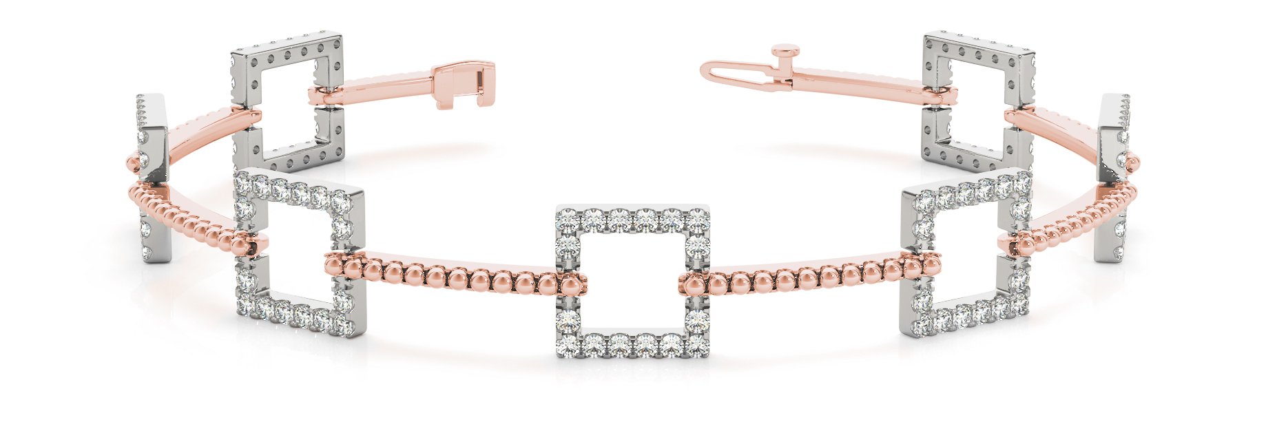 Fancy Diamond Bracelet Ladies 1.32ct tw - 14kt Rose Gold