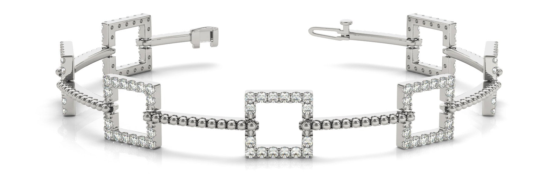 Fancy Diamond Bracelet Ladies 1.32ct tw - 14kt White Gold