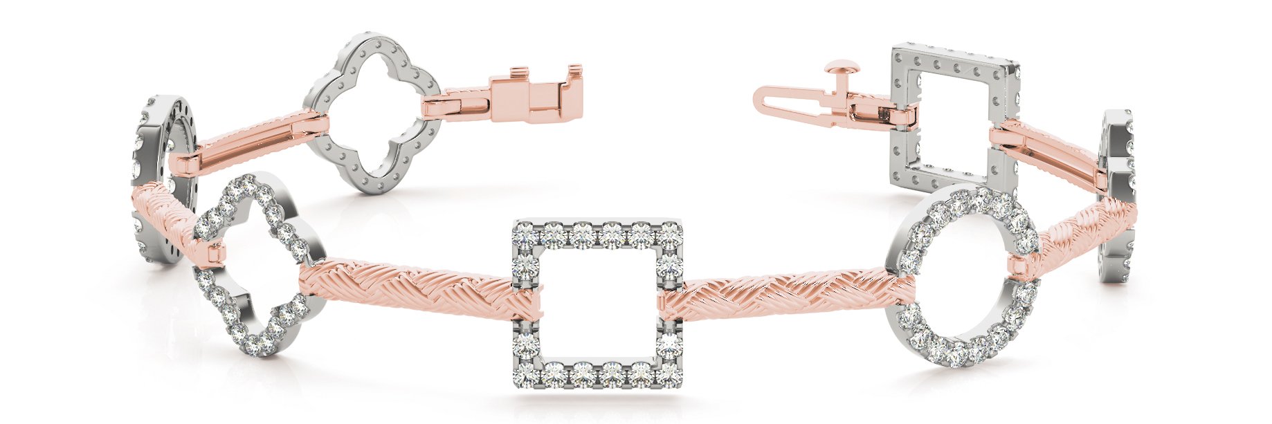 Fancy Diamond Bracelet Ladies 1.41ct tw - 14kt Rose Gold