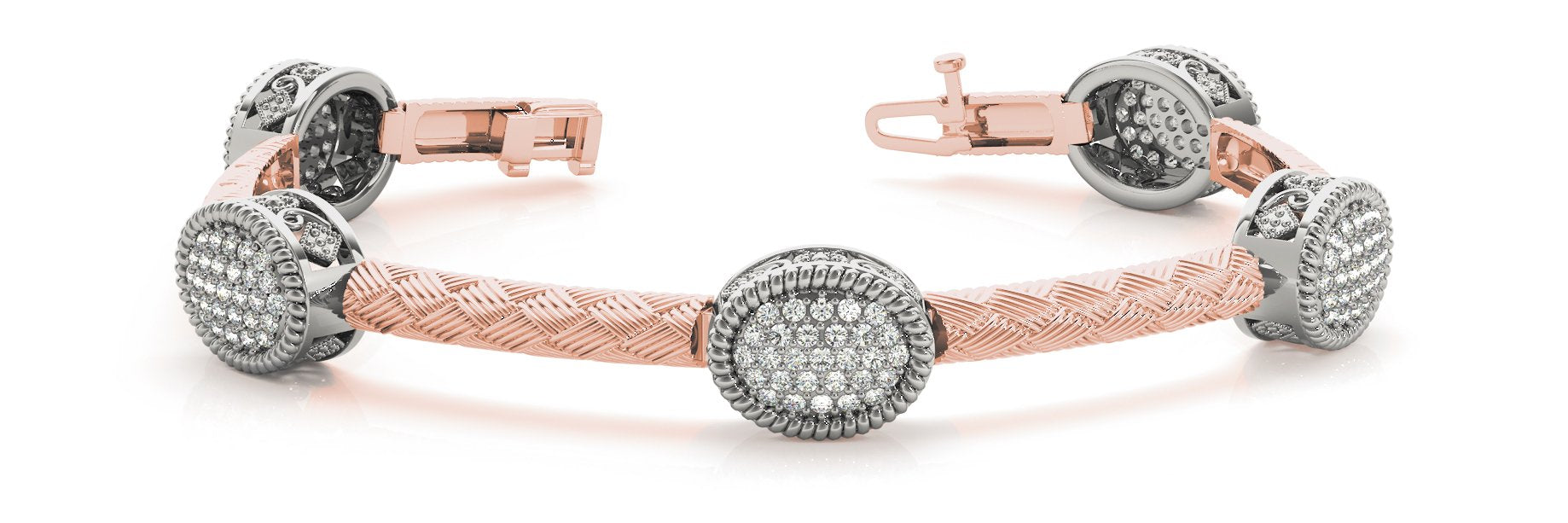 Fancy Diamond Bracelet Ladies 1.73ct tw - 14kt Rose Gold