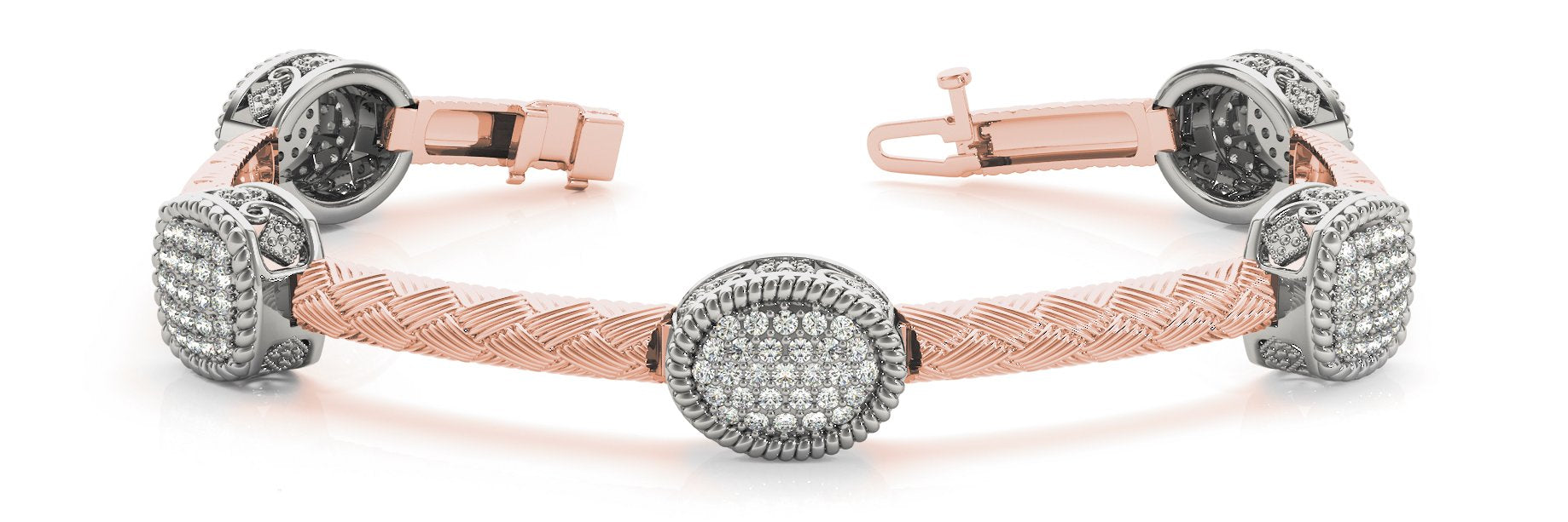 Fancy Diamond Bracelet Ladies 1.62ct tw - 14kt Rose Gold