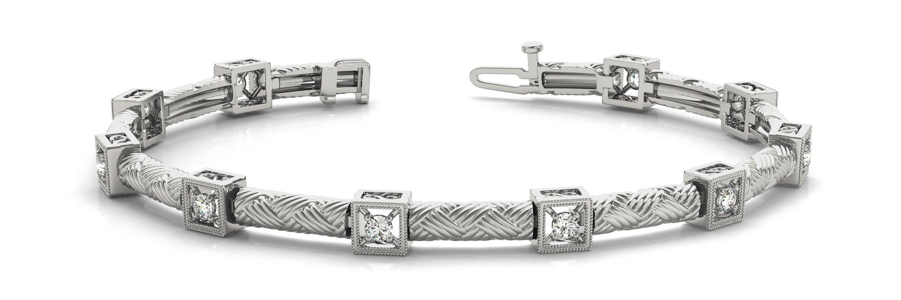 Fancy Diamond Bracelet Ladies 0.46ct tw - 14kt White Gold