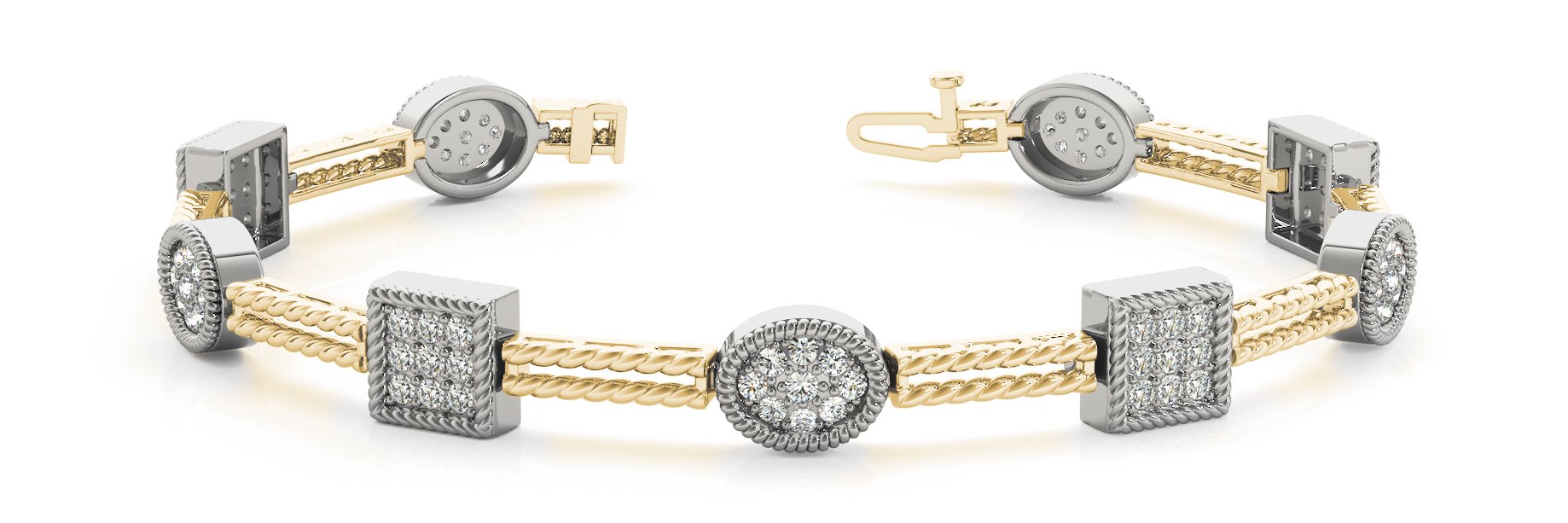 Fancy Diamond Bracelet Ladies 1.93ct tw - 14kt Yellow Gold