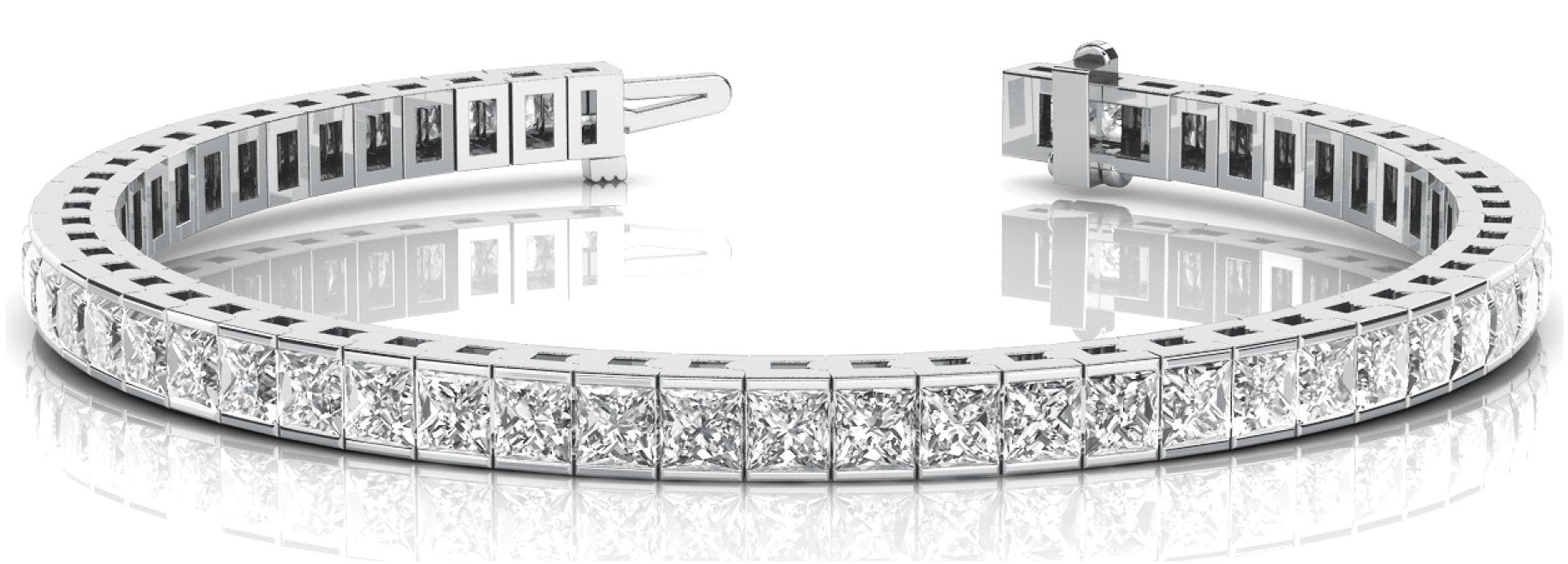 Line Diamond Bracelet 4.07ct tw Ladies - 14kt Gold