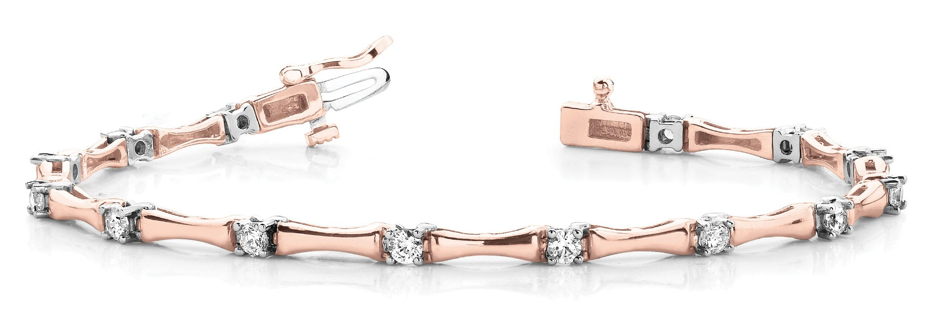 Fancy Diamond Bracelet Ladies 1.63ct tw - 14kt Rose Gold