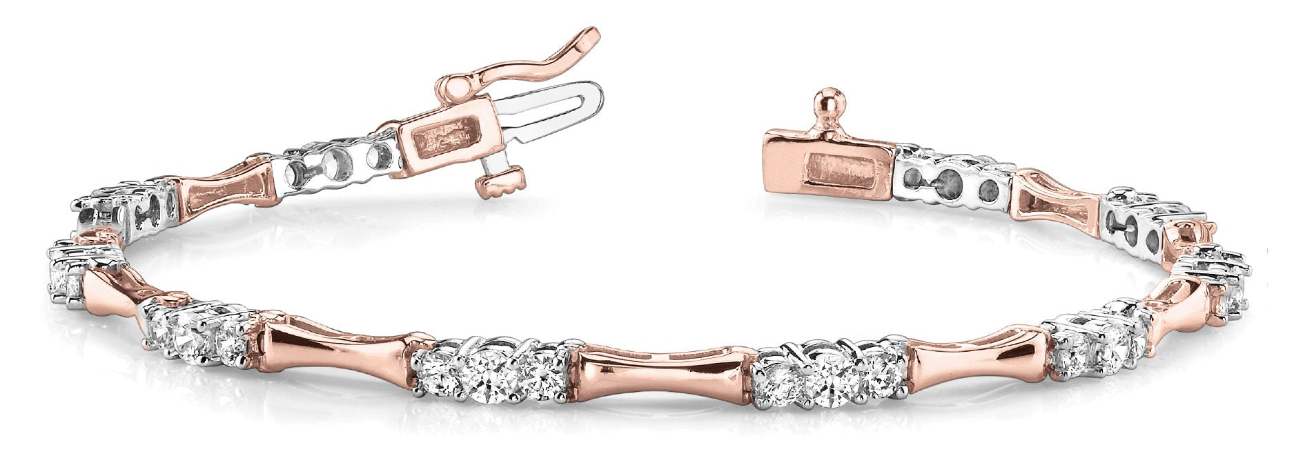 Fancy Diamond Bracelet Ladies 2.13ct tw - 14kt Rose Gold