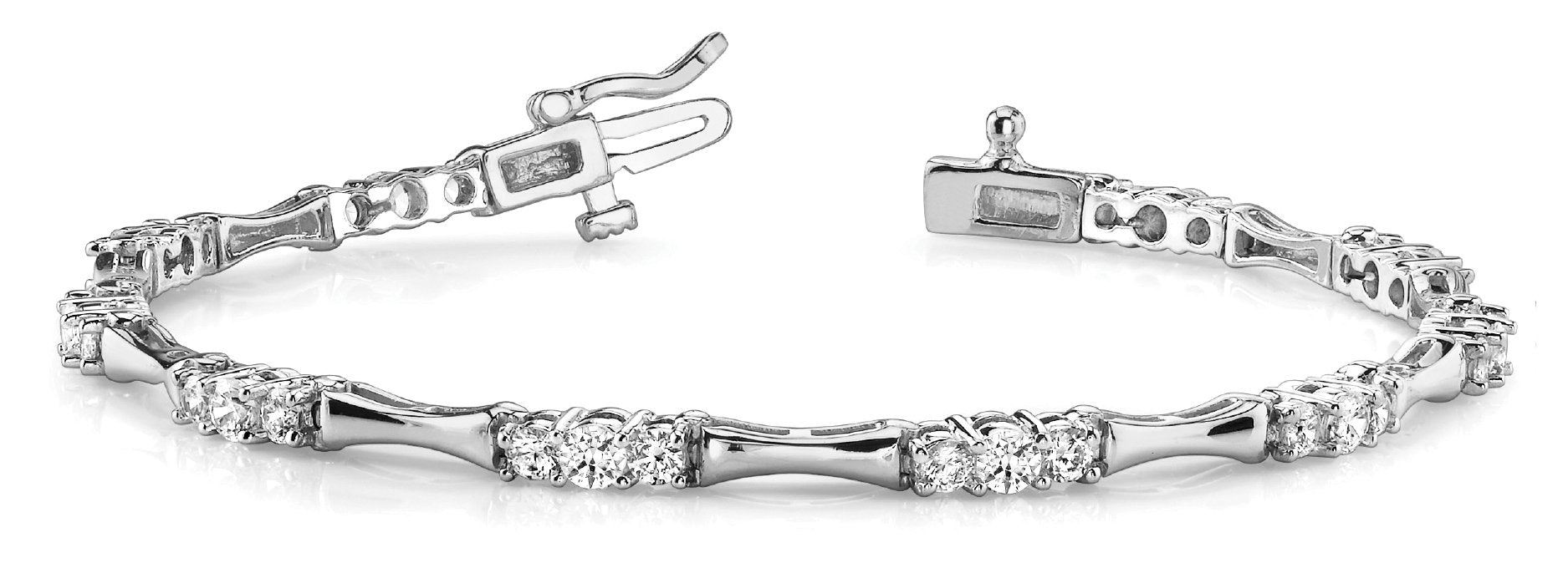 Fancy Diamond Bracelet Ladies 2.13ct tw - 14kt White Gold
