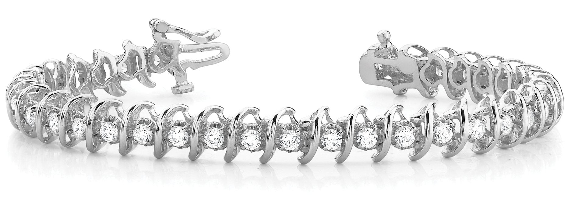 Fancy Diamond Bracelet Ladies 5.02ct tw - 14kt White Gold