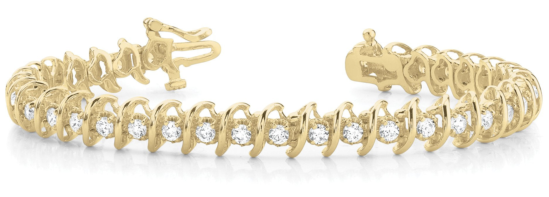 Fancy Diamond Bracelet Ladies 5.02ct tw - 14kt Yellow Gold