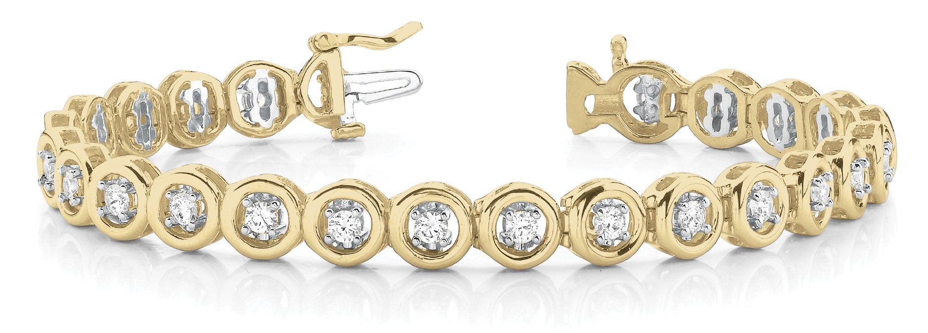 Fancy Diamond Bracelet Ladies 1.19ct tw - 14kt Yellow Gold