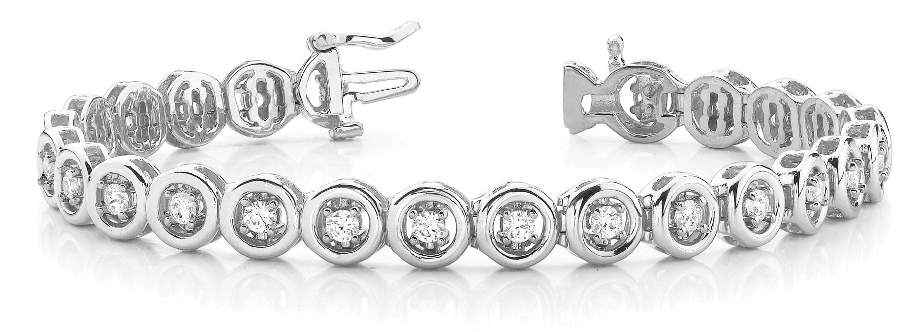 Fancy Diamond Bracelet Ladies 1.19ct tw - 14kt White Gold