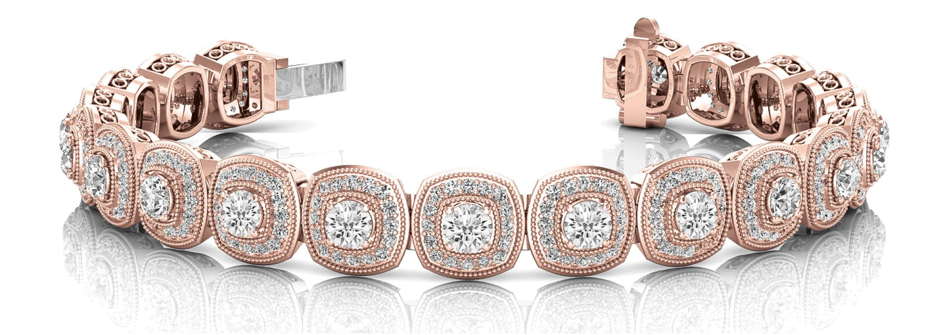 Fancy Diamond Bracelet Ladies 7.46ct tw - 14kt Rose Gold