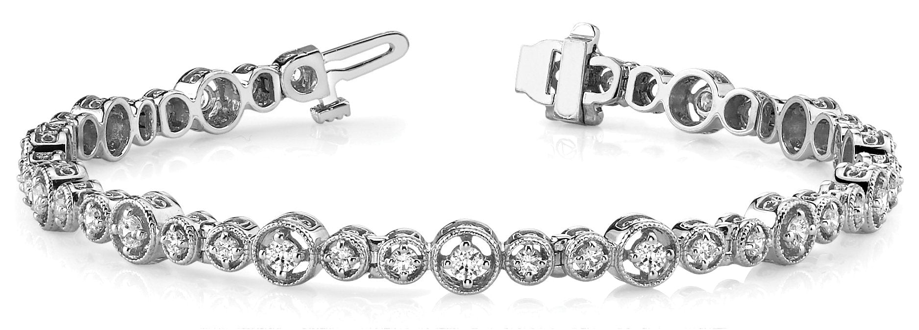 Fancy Diamond Bracelet Ladies 1.29ct tw - 14kt White Gold