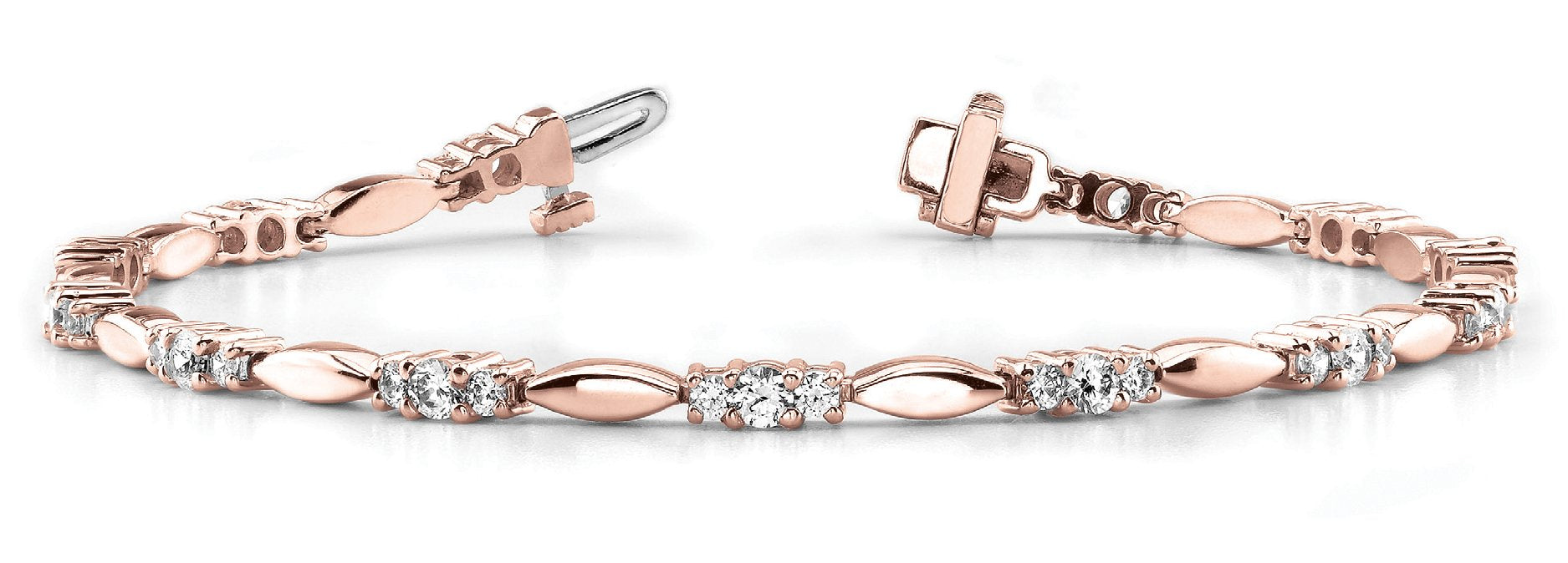 Fancy Diamond Bracelet Ladies 1.97ct tw - 14kt Rose Gold