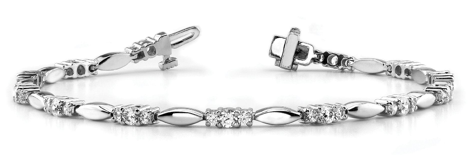 Fancy Diamond Bracelet Ladies 1.97ct tw - 14kt White Gold