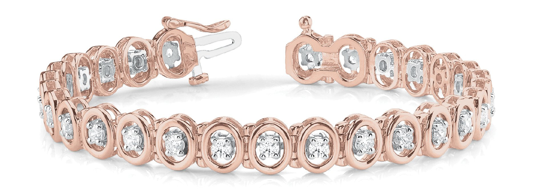 Fancy Diamond Bracelet Ladies 3.04ct tw - 14kt Rose Gold