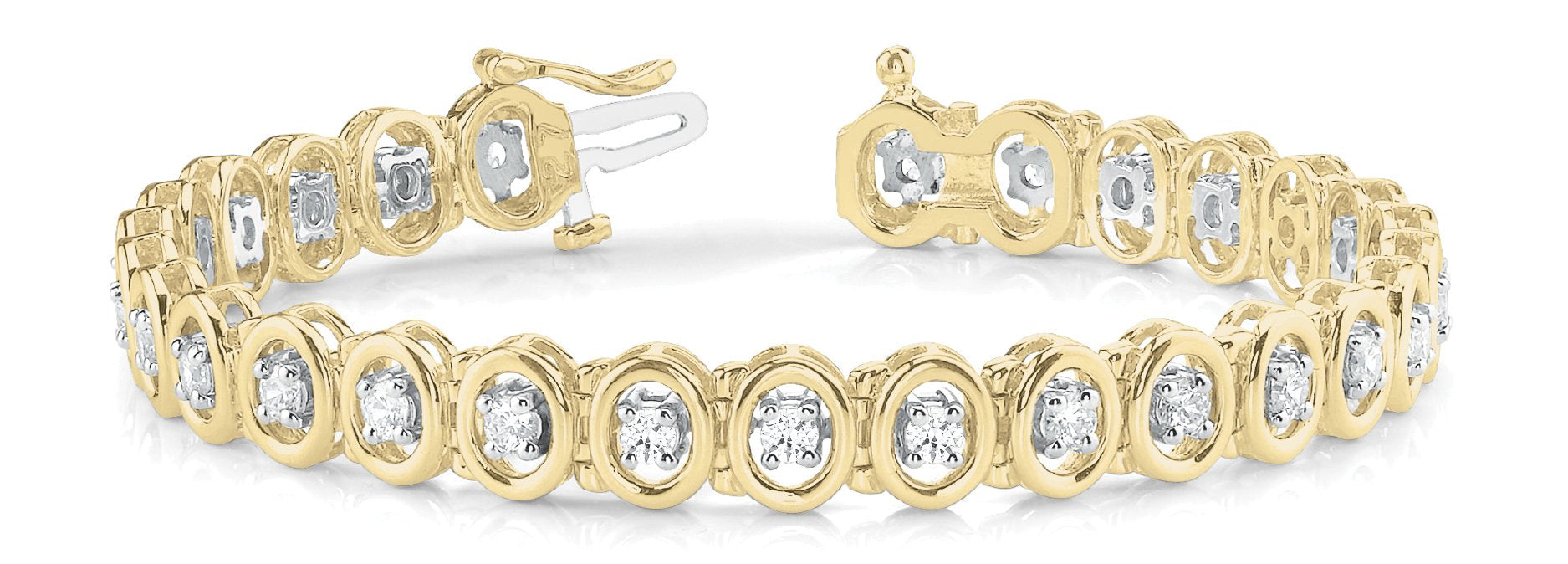 Fancy Diamond Bracelet Ladies 3.04ct tw - 14kt Yellow Gold
