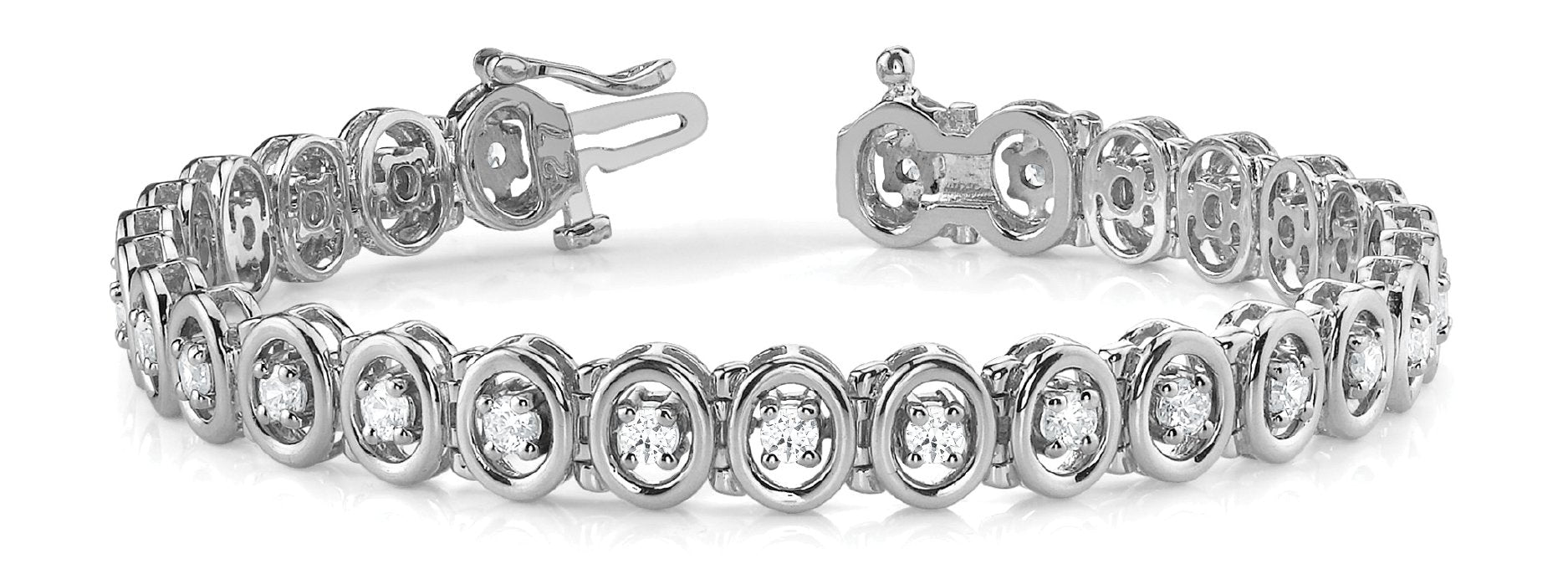 Fancy Diamond Bracelet Ladies 3.04ct tw - 14kt White Gold