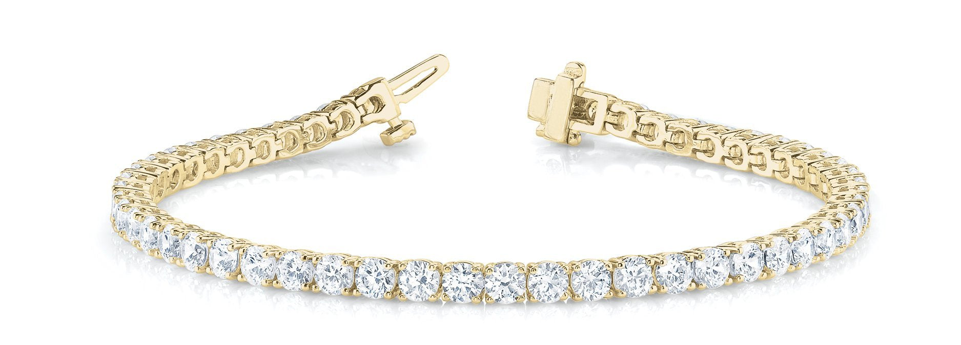 Line Diamond Bracelet 6.53ct tw Ladies - 14kt Gold