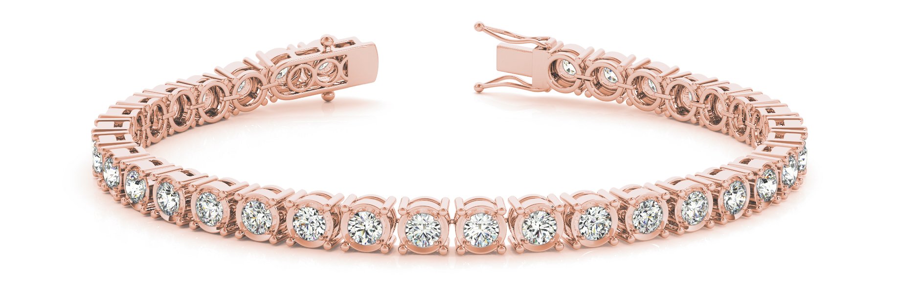 Fancy Diamond Bracelet Ladies 3.74ct tw - 14kt Rose Gold