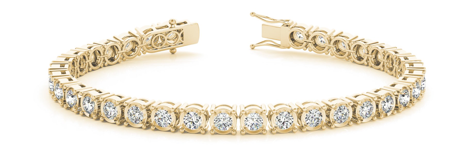 Fancy Diamond Bracelet Ladies 6.79ct tw - 14kt Yellow Gold
