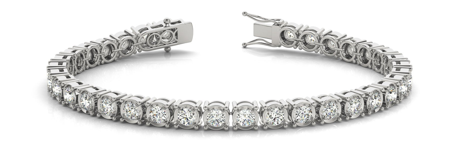 Fancy Diamond Bracelet Ladies 6.79ct tw - 14kt White Gold
