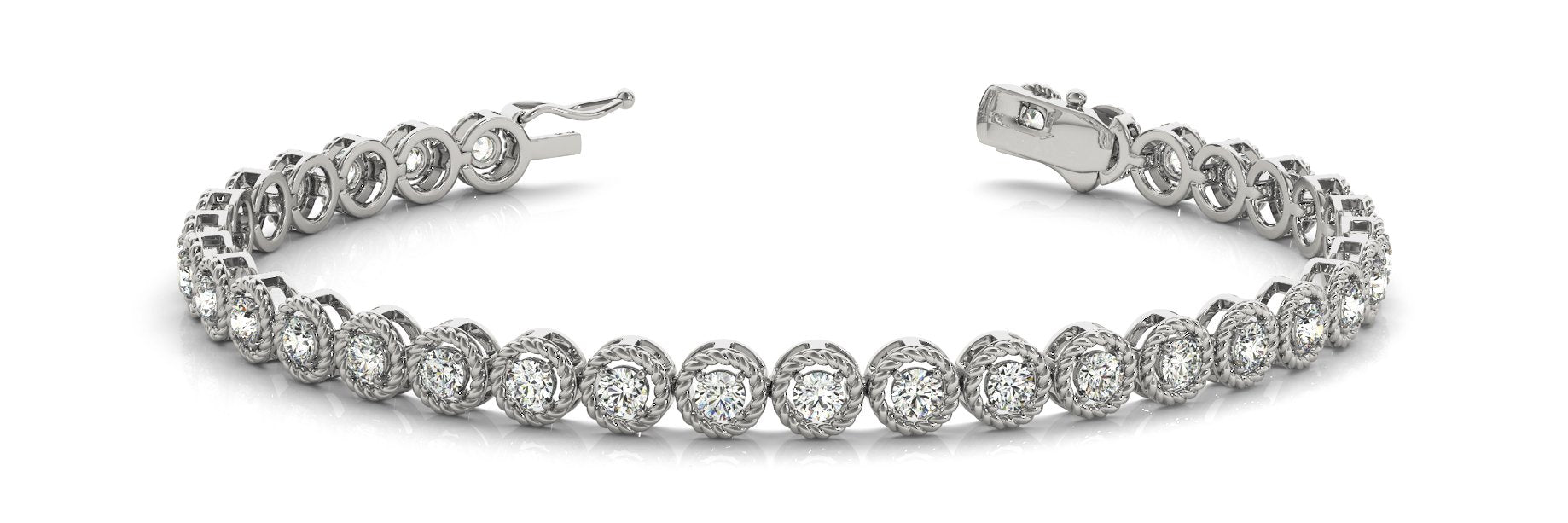Fancy Diamond Bracelet Ladies 1.58ct tw - 14kt White Gold