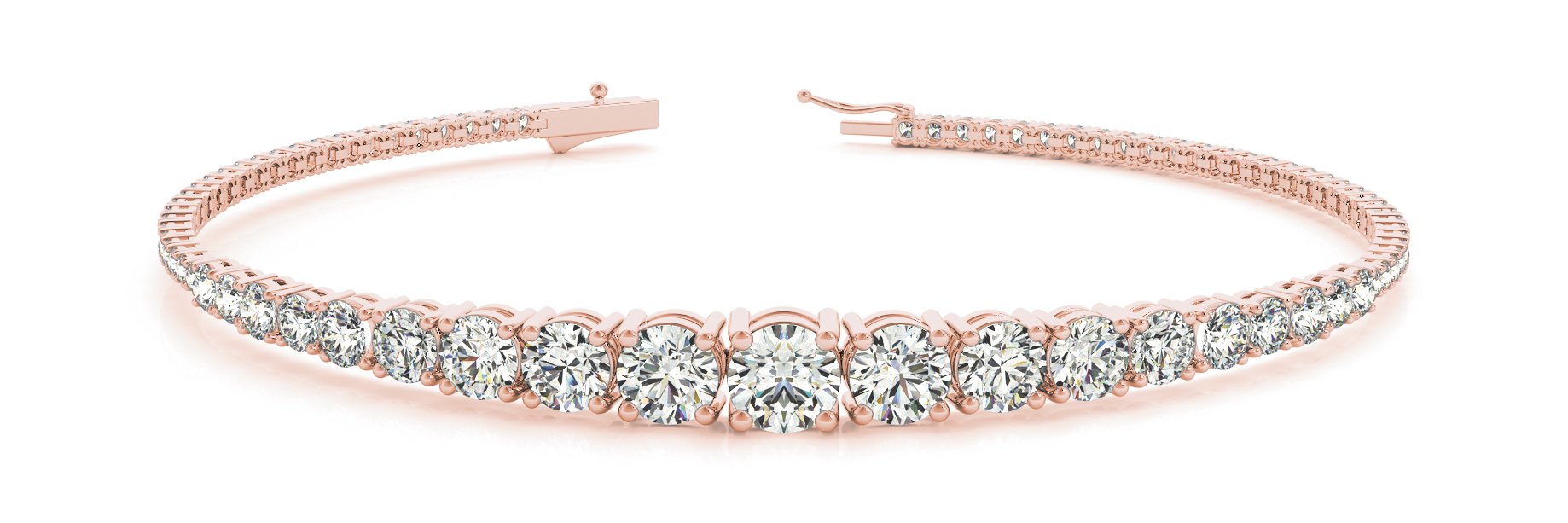 Fancy Diamond Bracelet Ladies 3.51ct tw - 14kt Rose Gold
