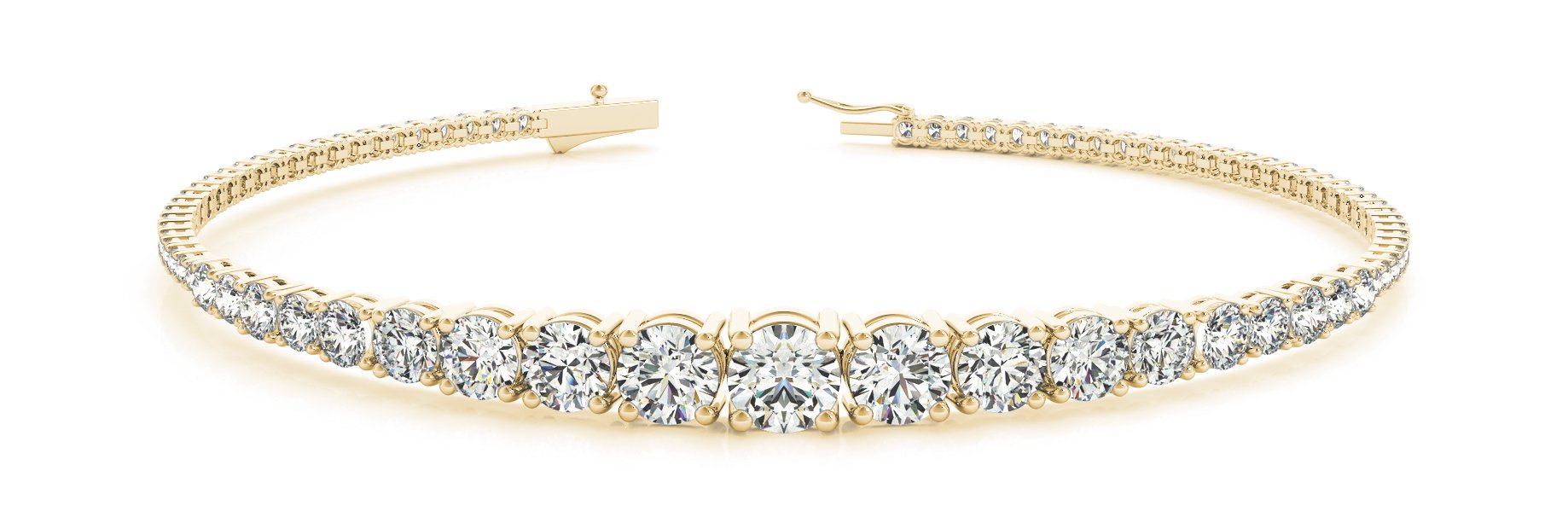 Fancy Diamond Bracelet Ladies 3.51ct tw - 14kt Yellow Gold