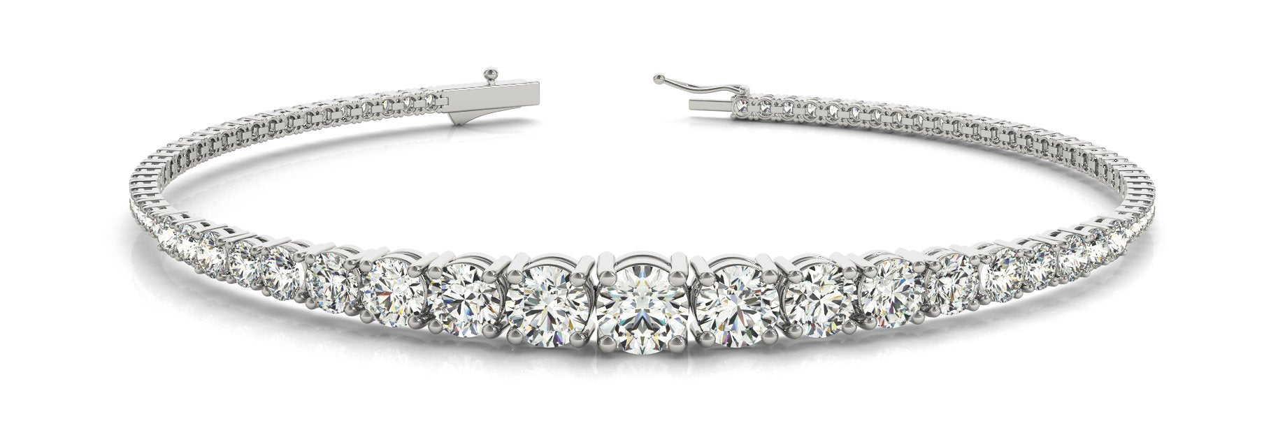 Fancy Diamond Bracelet Ladies 3.51ct tw - 14kt White Gold