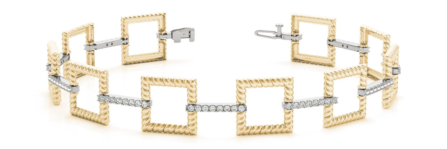 Fancy Diamond Bracelet Ladies 0.98ct tw - 14kt Yellow Gold