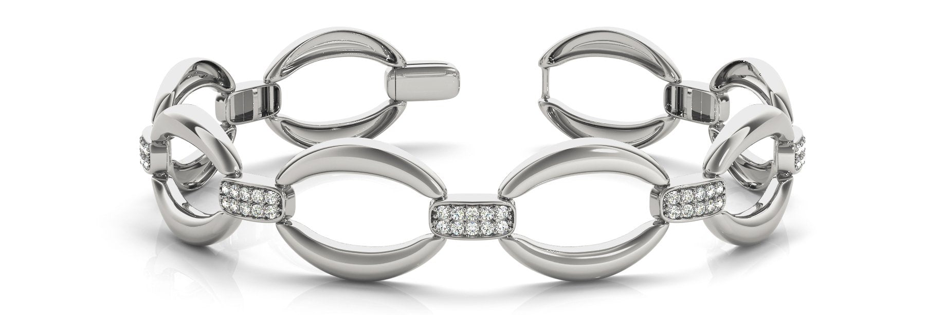 Fancy Diamond Bracelet Ladies 0.82ct tw - 14kt White Gold