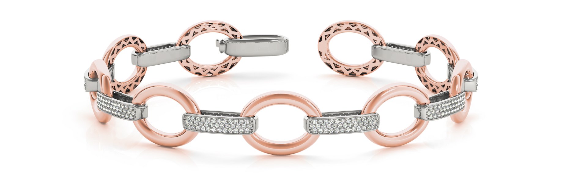 Fancy Diamond Bracelet Ladies 3.56ct tw - 14kt Rose Gold