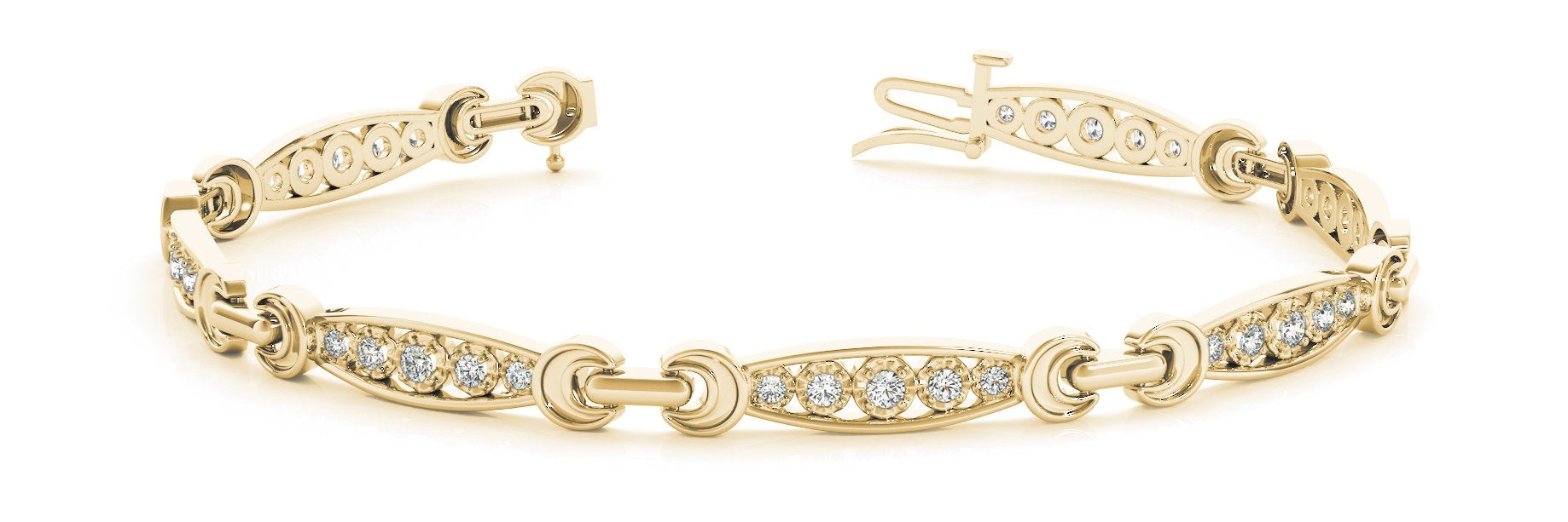 Fancy Diamond Bracelet Ladies 0.33ct tw - 14kt Yellow Gold
