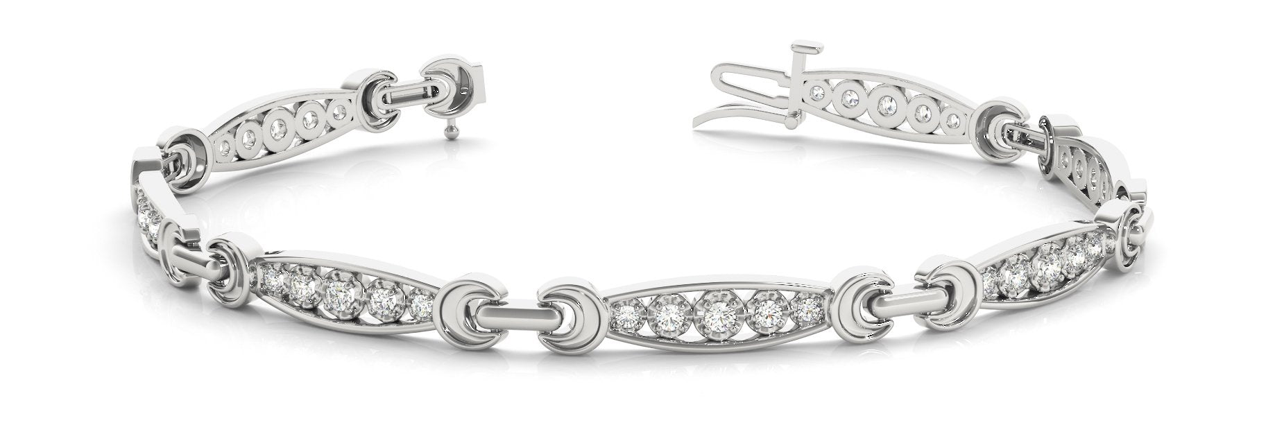 Fancy Diamond Bracelet Ladies 0.33ct tw - 14kt White Gold