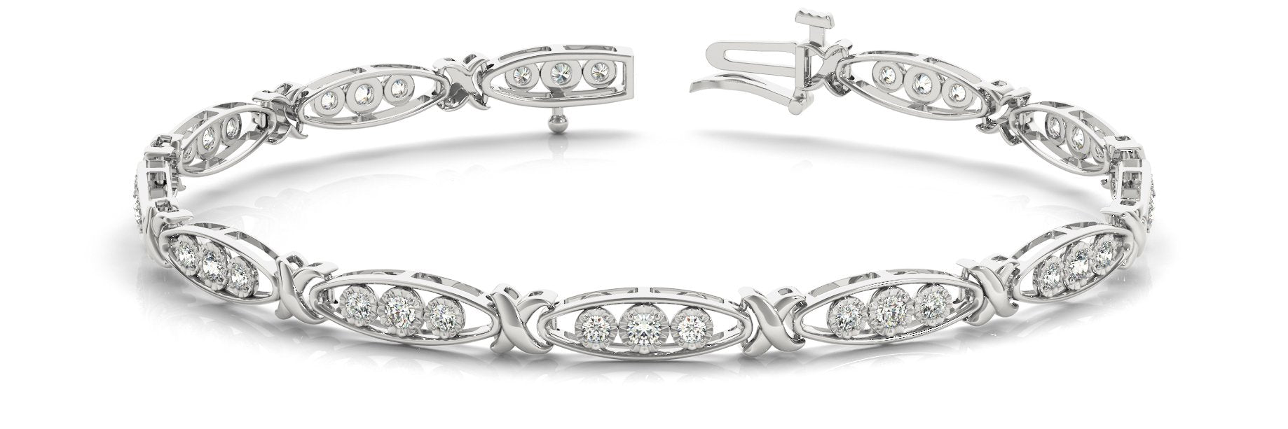 Fancy Diamond Bracelet Ladies 0.28ct tw - 14kt White Gold