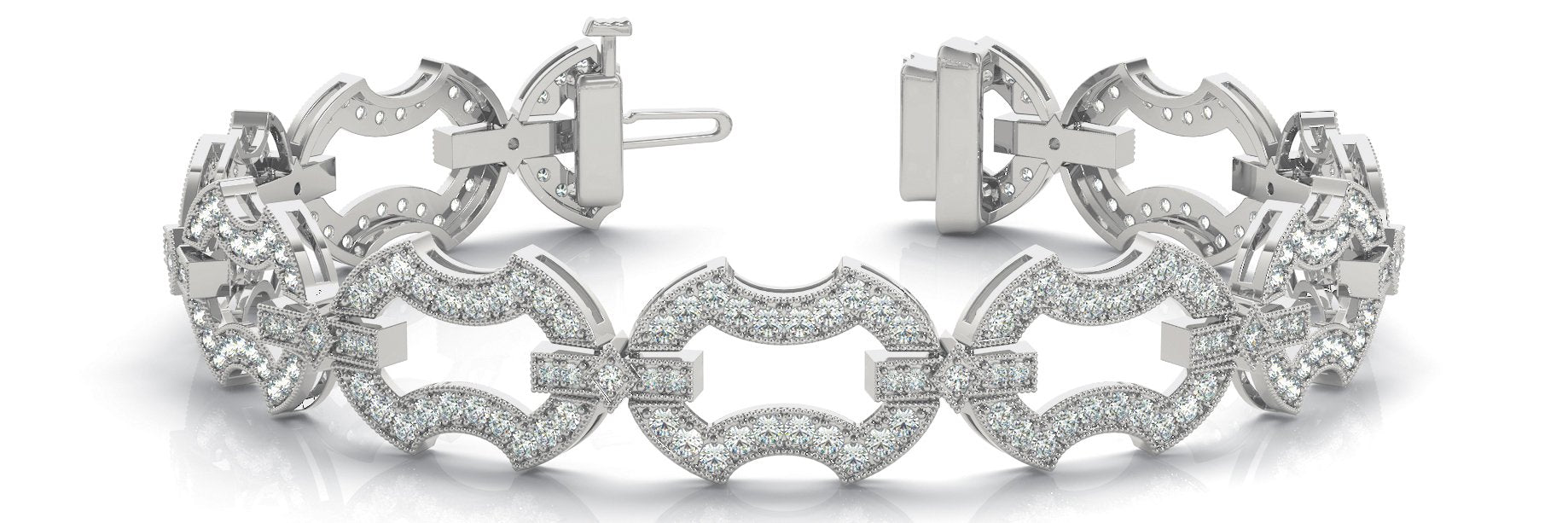 Fancy Diamond Bracelet Ladies 2.79ct tw - 14kt White Gold