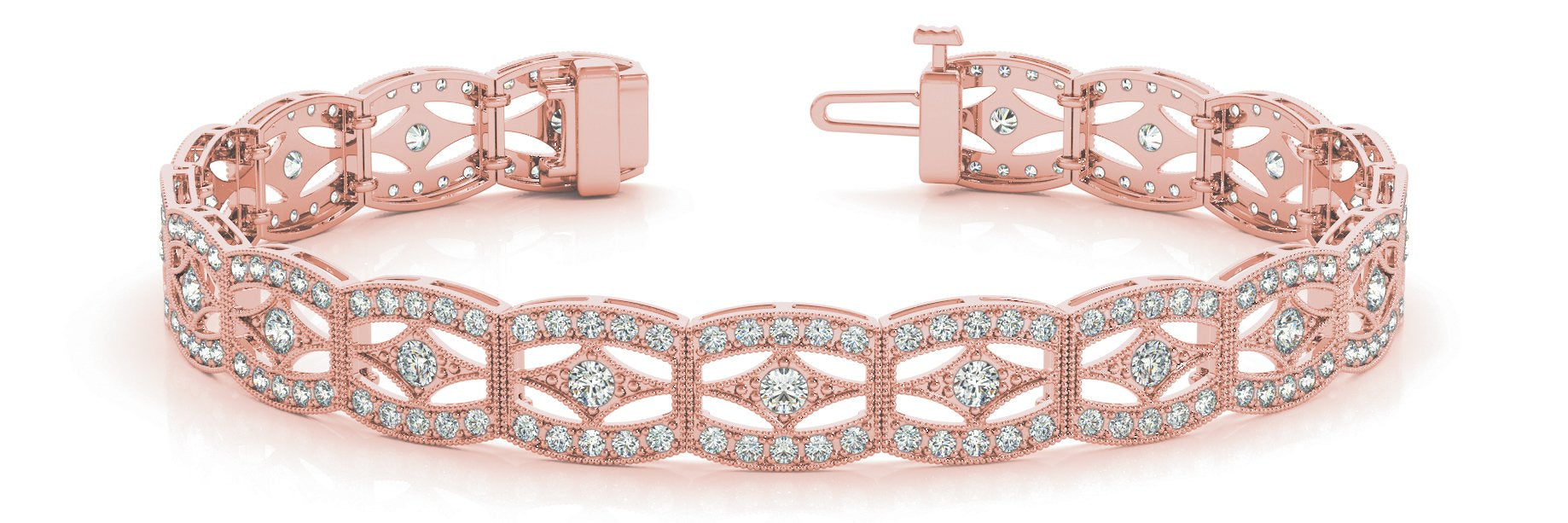 Fancy Diamond Bracelet Ladies 2.68ct tw - 14kt Rose Gold