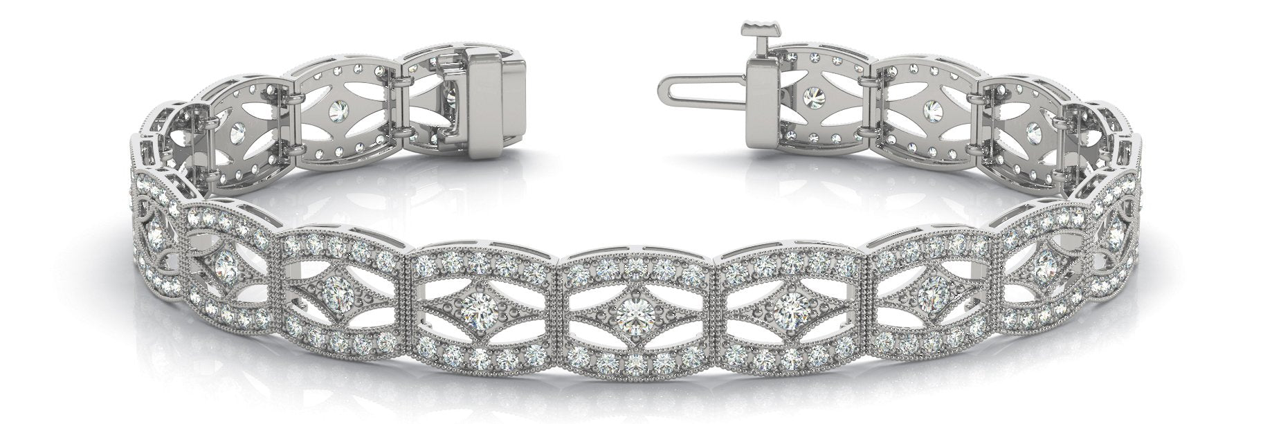 Fancy Diamond Bracelet Ladies 2.68ct tw - 14kt White Gold
