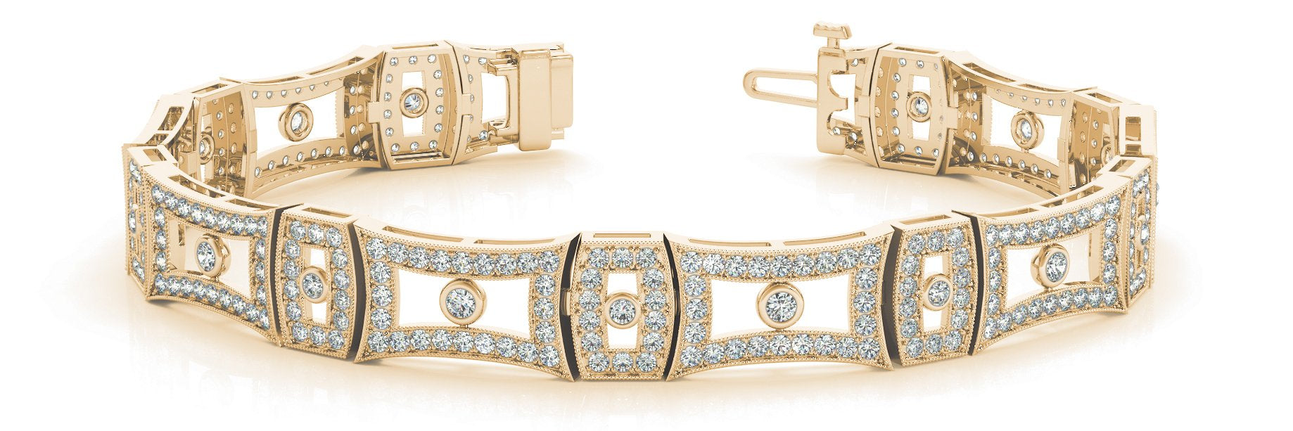 Fancy Diamond Bracelet Ladies 4.27ct tw - 14kt Yellow Gold