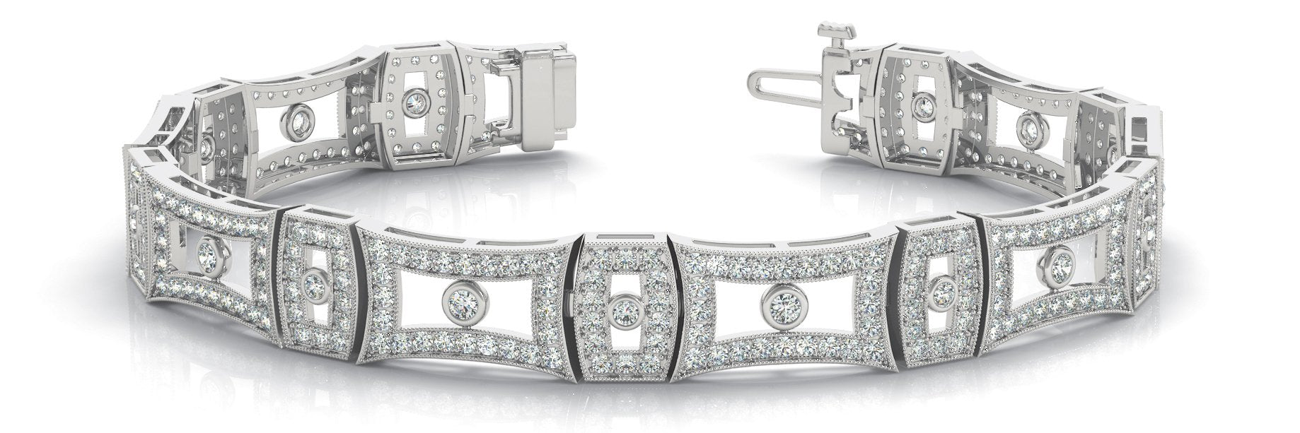 Fancy Diamond Bracelet Ladies 4.27ct tw - 14kt White Gold