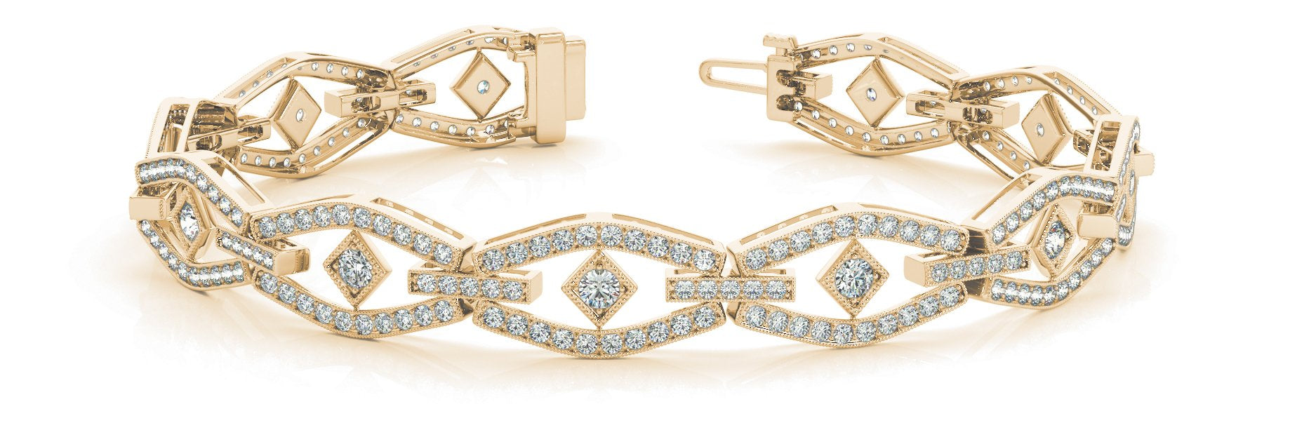 Fancy Diamond Bracelet Ladies 3.52ct tw - 14kt Yellow Gold