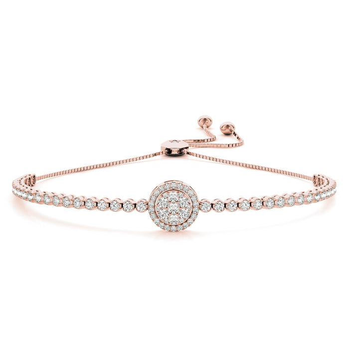 Fancy Diamond Bracelet Ladies 1.58ct tw - 14kt Rose Gold