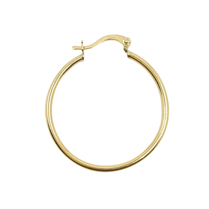 14kt Gold Hoop 32MM high polish hoop 1.5MM thick