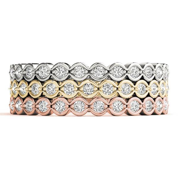 Stackable Diamond Rings 0.26ct 14kt Gold - $1594 for Set of 3