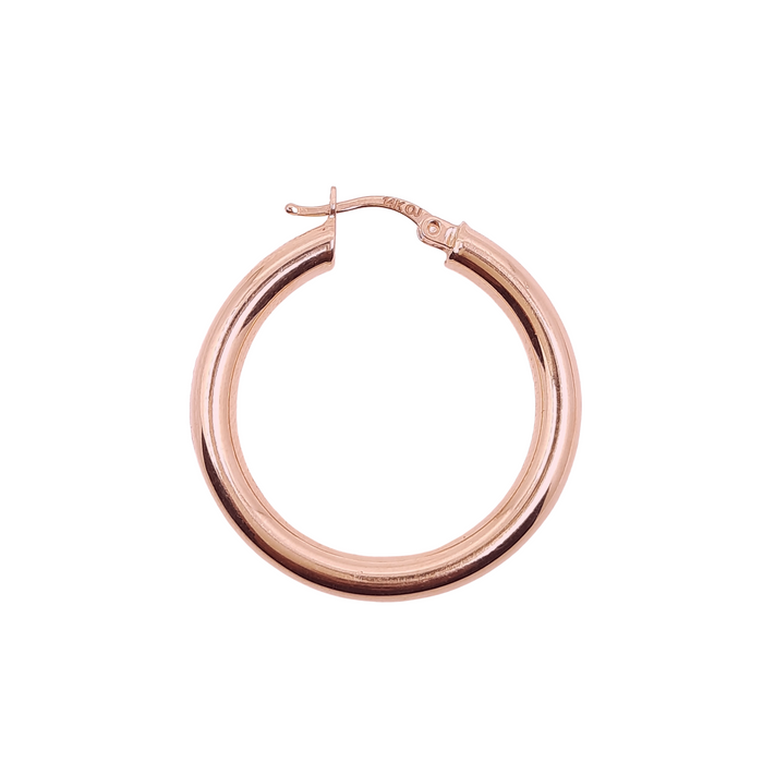 14kt Gold Hoop 32MM high polish hoop 4MM thick