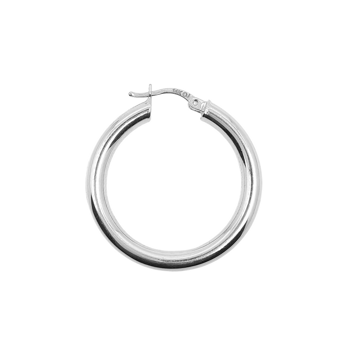 14kt Gold Hoop 32MM high polish hoop 4MM thick